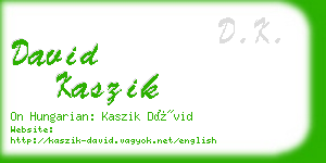 david kaszik business card